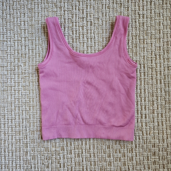 Athleta | Shirts & Tops | Athleta Pink Ribbed Tank Top | Poshmark